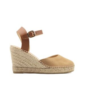 Wedge Espadrilles Monge Made in Mallorca Suede Shoe Sandal Tan Platform Leather